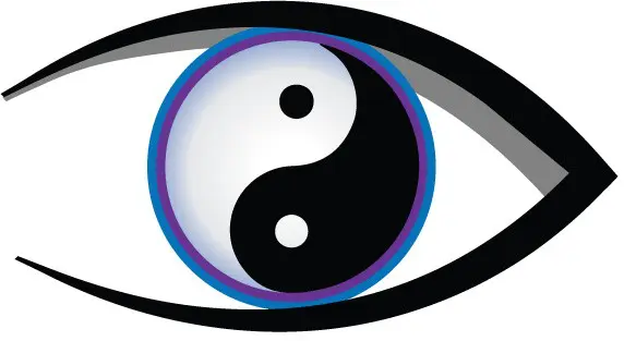 Eye with yin-yang symbol as iris.